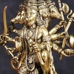 Intricate Superfine Brass Panchmukhi Hanuman Idol 6" | Divine Strength & Blessings | 0.8 kg Detailed Statue | 5" Width, 4.5" Depth | Enhance Sacred Space